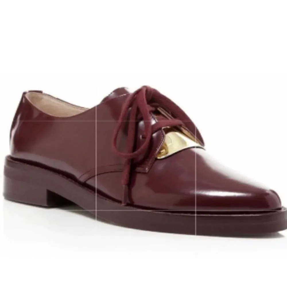 French Connection Woman’s Maeko Brown Leather Oxfords Shoes